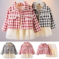 thumbnail image 4 of Odeerbi Girls Dress Baby Girls Clothes Toddler Kids Plaid Skirt Set 2025 Long Sleeve Jacket Coat Top Party Dresses Black, 4 of 4