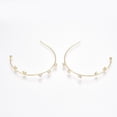 thumbnail image 2 of Cubic Zircon Hoop Earrings 18K Gold Plated Brass 48mm P217, 2 of 2