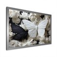 thumbnail image 2 of Designart "Classic Butterflies in Black and White I" Animals Framed Wall Art Decor - Modern White Insects & Bugs Bedroom Framed Canvas Wall Art, 2 of 6