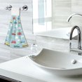 thumbnail image 5 of Yayeee Kitchen Hanging Hand Towels Set of 2 with Loop Bathroom Absorbent Tie Towel, Blue Trains Pattern, 5 of 7