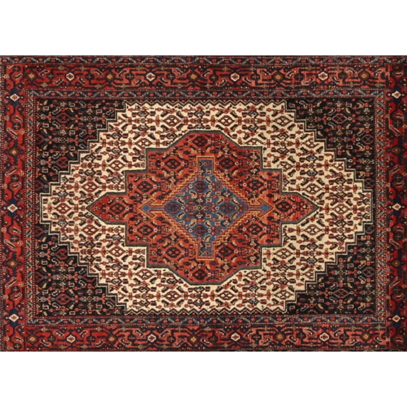 Ahgly Company Indoor Rectangle Traditional Saffron Red Persian Area Rugs, 9' x 12'