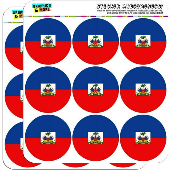 Haiti National Country Flag 18 2" Planner Calendar Scrapbooking Crafting Stickers