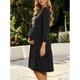 thumbnail image 3 of Women's Long Sleeve Maternity Dress Ruffle Maternity Clothes for Women, 3 of 7