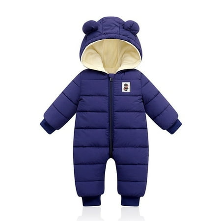 

DanceeMangoo Autumn Winter Clothes Newborn Baby Boys Thick Cotton Jumpsuit For Baby Girls Hooded Romper Infant Christmas Costumes 3-12M