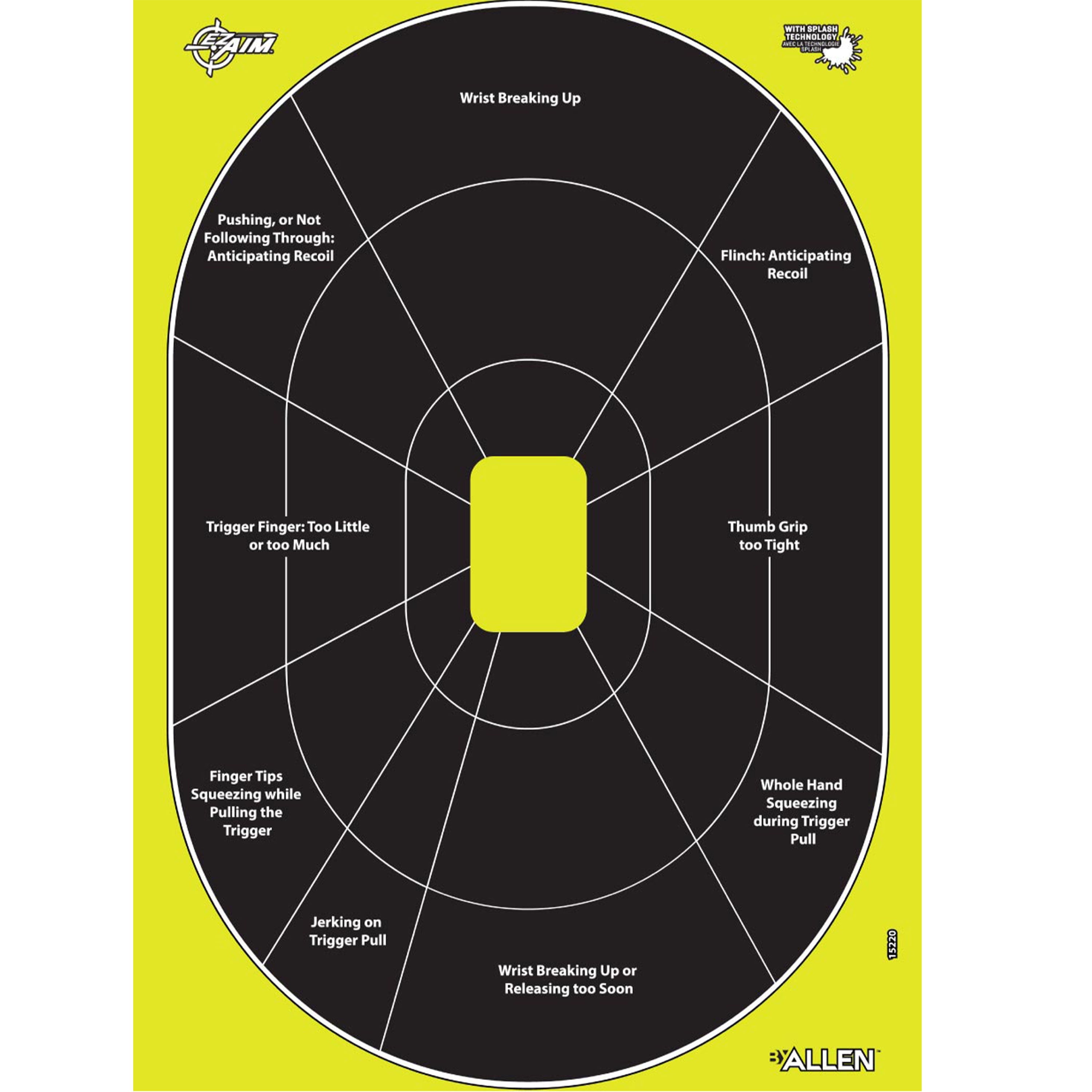 Ez Aim Splash Paper Shooting Targets, 12.5"W x 18.25"H, 30-Pack, Black