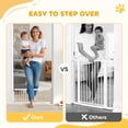 thumbnail image 4 of PawHut 26"-37" Dog Gate, 14" Tall Pet Gate with 2 Extension, White, 4 of 10