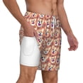 thumbnail image 3 of Balery Corgi Head with Floal Mens Swim Trunks Swim Shorts for Men Quick Dry Inseam Beach Shorts with Compression Liner Pocket-Large, 3 of 9