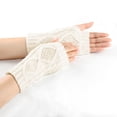 thumbnail image 2 of GPOECD Gloves for Women Women Winter Fingerless Thermal Knitted Gloves with Thumb Holes, 2 of 4