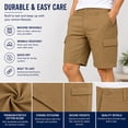 thumbnail image 6 of Men’s 3-Pack Super Stretch Cargo Shorts with Button Closure and Zipper Pockets (Sizes: 30-42), 6 of 7