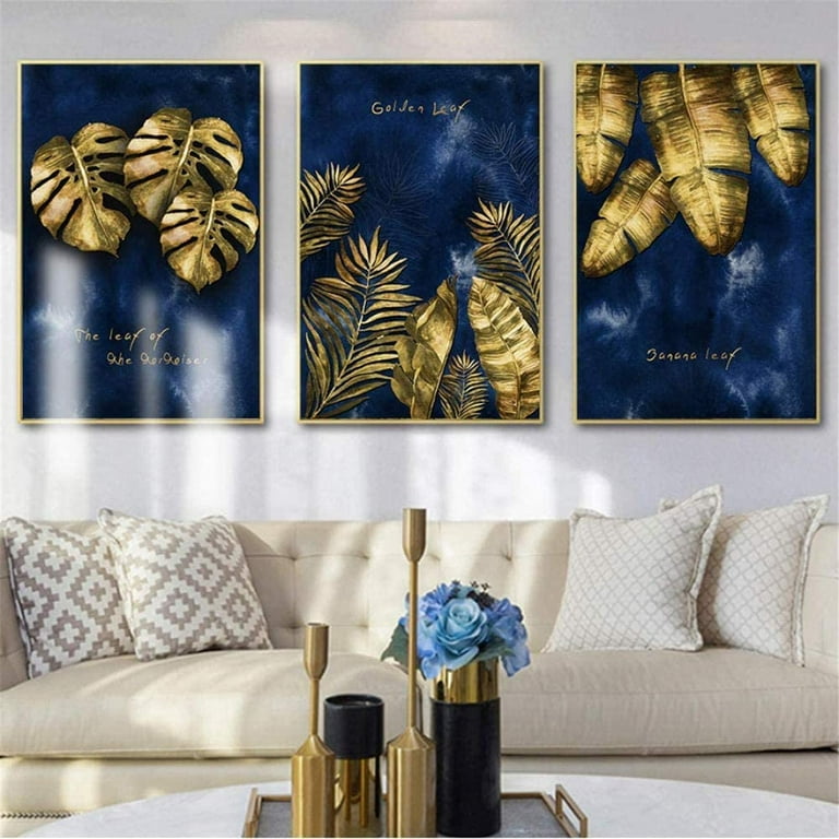 Nordic Luxury Navy Blue Gold Abstract