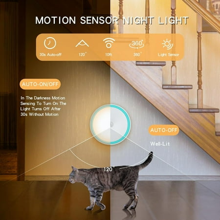 

Enhance safety with a sleek stylish and compact rechargeable motion sensor night light for emergency use in kitchen and bedroom. Portable sensor light perfect for camping stairs and m