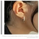 thumbnail image 4 of 1 par de pendientes de aro pequeños, pendientes de aro Huggie, pendientes pequeños, pendientes de diamantes de imitación, 4 of 7