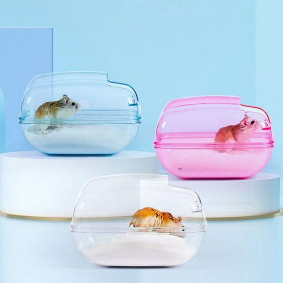 Visland Large Space Hamster Sand Bath Container Transparent Clouds Hamster Bathroom for Small Pet Animals Cage Accessories , Chinchilla Toilets