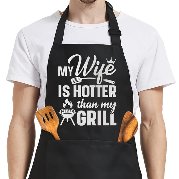 Delantal SANDJEST para hombre con bolsillos para barbacoa y asar en la cocina