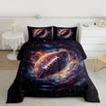 thumbnail image 2 of Castle Fairy Football Print Bedding Comforter Set 2pcs for Boys Girls,Hippie Graffiti Splash Twin Comforter Sets Microfiber,Sport Rugby Gamer Breathable Bedding Set,Super Cozy Room Decor,Reversible, 2 of 8