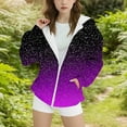 thumbnail image 2 of WEIYLL Girls Fall Tops Casual Hooded Jacket Zip Up Spring Coat Lightweight Warm Pullover Purple Toddler Clothing for 4-5 Years, 2 of 5