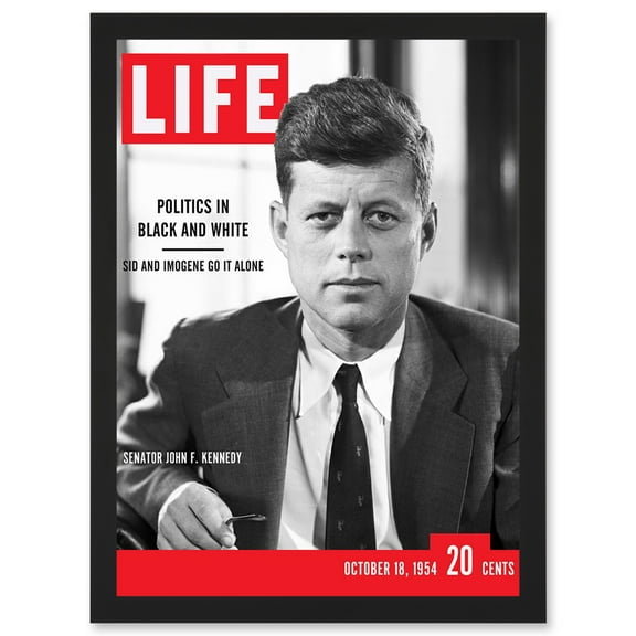 JFK John Kennedy President USA Life Magazine Cover A4 Artwork Framed Wall Art Print
