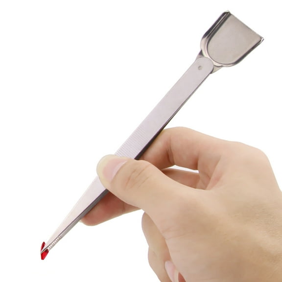 MERRYHAPY Scoop For Beads 2PCS Tweezers With Shovel Stainless Steel Jewelry Making