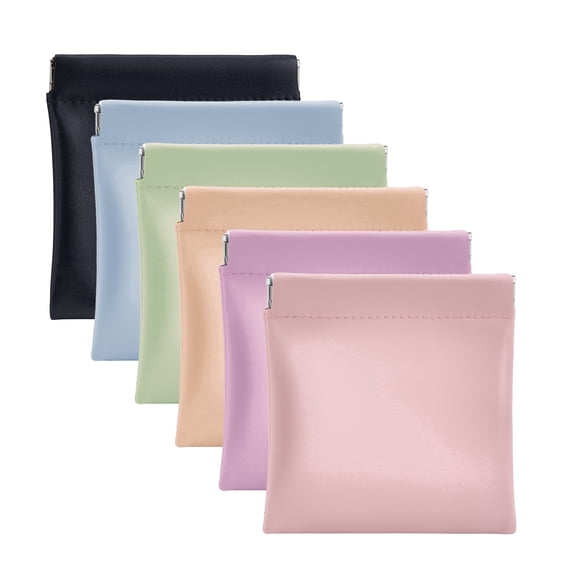 6pcs Portable Self-closing Cosmetic Organizer Pouch, Multi-Color Makeup Bag for Women, Mini Travel Storage for Cosmetics & Small Items