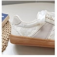 thumbnail image 5 of Lace Embellished Bow Tie Sneakers for Women Vintage Brocade Charm with Satin Ribbon Laces, 5 of 8