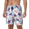 thumbnail image 2 of Haiem Ornamental Turtles Mens Swim Trunks with Compression Liner 2 in 1 Swimming Shorts Stretch Swimwear Quick Dry,Board Shorts-Small, 2 of 9