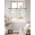 thumbnail image 2 of Pastoral Watercolor Sheer Curtains 45 inches Long 2 Panels Set Light Green Eucalyptus Leaf Red Fruit Tiers Sheers Rod Pocket Small Window Short Curtains for Kitchen Cafe, Each 52" W x 45" L, 2 of 7