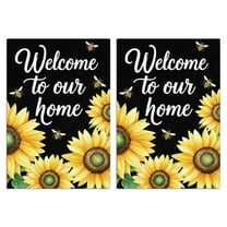 2 Pcs Funny Kitchen Towels,Welcome To Our Home Bees and Sunflowers Microfiber Dish Towels,Kitchen Tea Towels,Kitchen Towel Set (18" X 26")