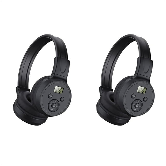 2X Auriculares de Radio FM Inalámbricos Portátiles, Receptor de Auriculares de Radio FM Recargable para Reuniones, Trabajos Diarios, Senderismo, Trotar