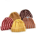 thumbnail image 4 of Trendy Contrast Stripe Knit Cap Pullover Skull Hat Blend Comfort Pullover Thicken Hat, 4 of 8