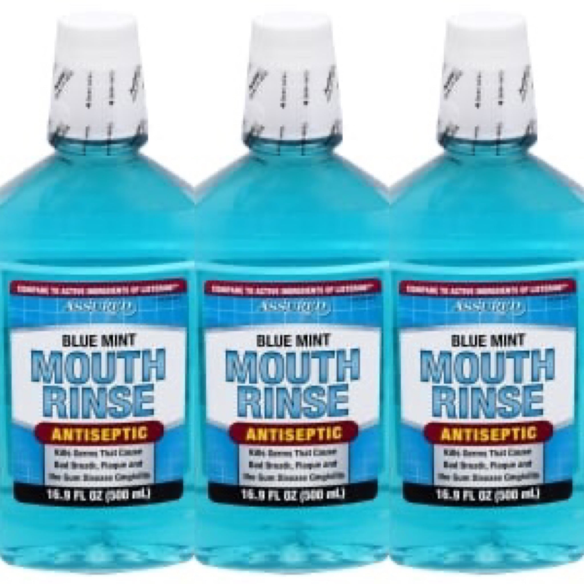 3 Assured Antiseptic Refreshing Blue Mint Mouth Rinse wash With