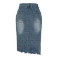 thumbnail image 4 of Ruimatai Women's High Waist Ripped Denim Skirt Bodycon Street Style Fashion Stretch Comfortable Slim Fit Destroyed Jeans Mini Skirt, 4 of 4