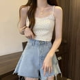 thumbnail image 5 of Women Tanks & CamisFloral Sleeveless Strappy Camisole Ruched Bust Frill Crop Cami Tops, 5 of 5