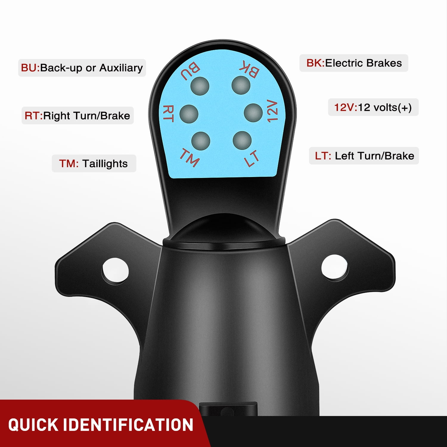 Nilight 12 V LED 7 Way Blade Trailer Connector Tester