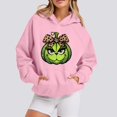 thumbnail image 2 of Sudadera con capucha MIARHB para mujer, talla grande, con estampado navideño, manga larga, cuello redondo, informal, con bolsillo y capucha, talla S, 2 of 5