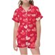 thumbnail image 1 of Odeerbi 2-12 Años Niños Niñas Verano Día de San Valentín Pijama de Satén Solapa Con Muescas Manga Corta Pantalones Cortos Conjunto, 1 of 5