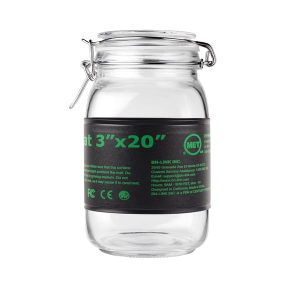 BN-LINK Durable Seedling Heat Mat Warm Hydroponic Heating Pad Waterproof 3" x 20" for Seed Starting Greenhouse and Germination