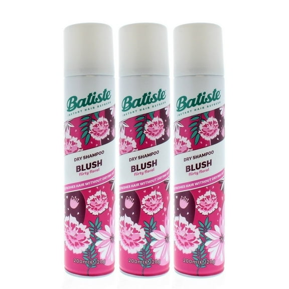 Batiste Dry Shampoo Blush Floral 200ml 3 Pack Instant Hair Refresh 120g