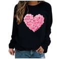 thumbnail image 1 of Chandails à Capuchon Graphiques pour Femmes Col Rond Manches Longues Imprimé Décontracté Ample Chandail Molletonné T-Shirt Blouse Hauts d'Automne, 1 of 2