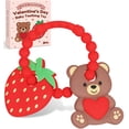 thumbnail image 1 of Juguetes para la dentición CulinaCraft, diseño de osito de peluche y fresa, silicona, 1 of 7