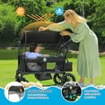 thumbnail image 5 of ELEMARA Stroller Wagon for 2 Kids, Foldable Wagon Stroller, Premium All Terrain Wagon for Kids, Kids Wagon Cart w/Removable Canopy, Adjustable Push/Pull Handle, Harnesses, Large Storage Bag, Black, 5 of 5
