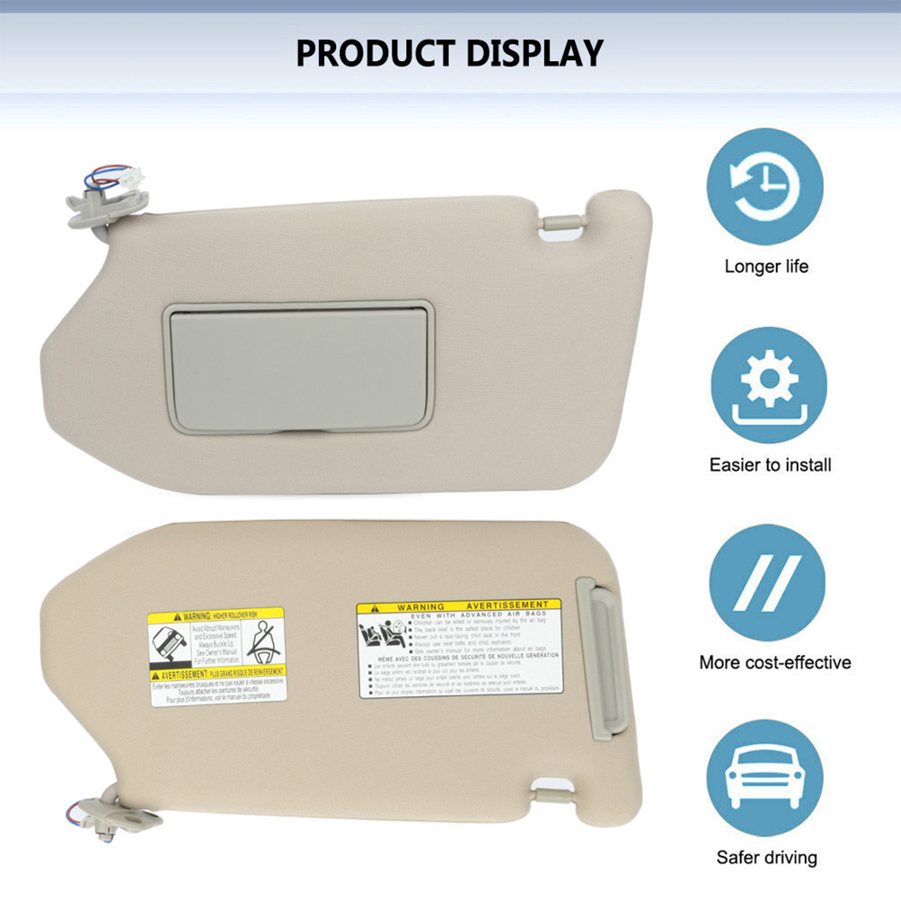 Left Driver Side Sun Visor For Infiniti QX60 2014-2017 & JX35 2013 - Tan