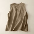 thumbnail image 5 of Women's Soild Color Single-Breasted Linen Vest, Sleeveless Casual Cotton Linen Waistcoat Jacket, Lightweight Summer Layering Piece for Tops and Dresses Khaki XXL, 5 of 9