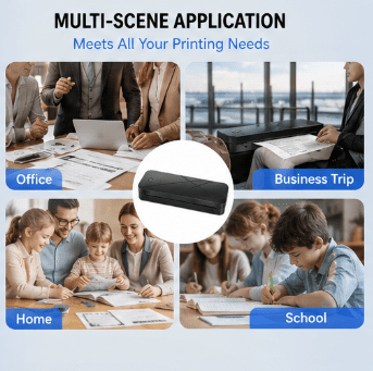 Phomemo Portable Printers Wireless, A282M Bluetooth Thermal Printer, Inkless Mobile Printer Support 8.5'' x 11'' & A4 Thermal Paper, Compatible with iPhone Android Laptop for Office Car Home