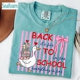 thumbnail image 4 of VibeNest Studio Unisex Back to School Everything Is Fine Silly Goose Funny Teacher Garment Dyed Graphic T-Shirt, 4 of 8