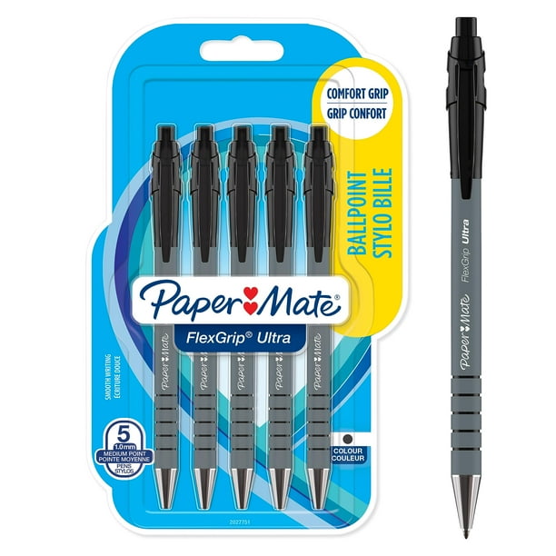 Bolígrafos Paper Mate Flexgrip Ultra retráctiles negros