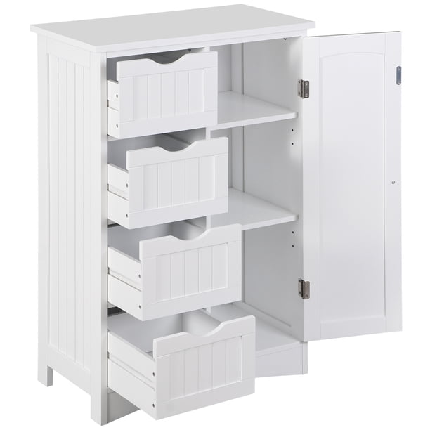 ZENSTYLE Bathroom Floor Cabinet Kitchen Organization 4 Drawers W/3
