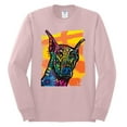 thumbnail image 2 of Cute Colorful Rainbow Doberman Dog Dog Lover Mens Long Sleeve Shirt, Light Pink, X-Large, 2 of 3