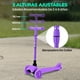 thumbnail image 3 of Hurtle Monopatin Scooter para Niños de 2 a 5 Años, 3 Ruedas con Luces LED, Mini Kickboard con Freno, Manillar Ajustable de 63 cm a 71 cm, Antideslizante, Patin del Diablo, Violeta, 3 of 7