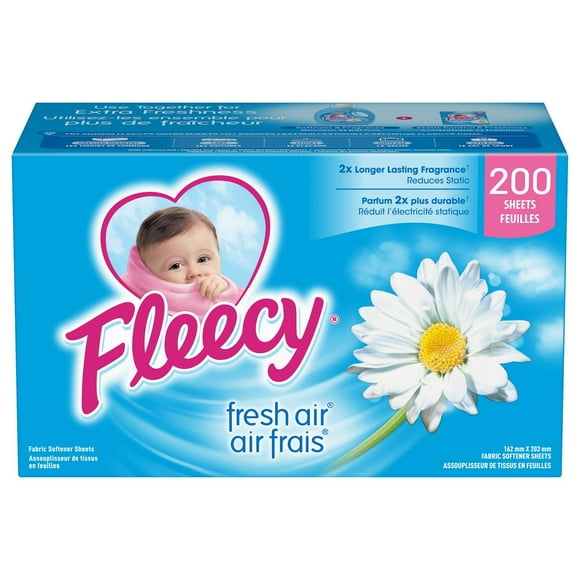 Fleecy Fresh Air Fabric Softener Dryer Sheets (Fabric Conditioner), 200 Sheets
