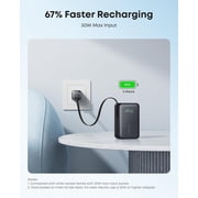 Anker Nano Power Bank, 10,000mAh Portable Charger with 2.3 ft InstaCord Retractable Cable, 45W Max Compact Battery Pack, Smart Display
